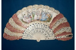 Mirror and palmettes fan, circa 1860