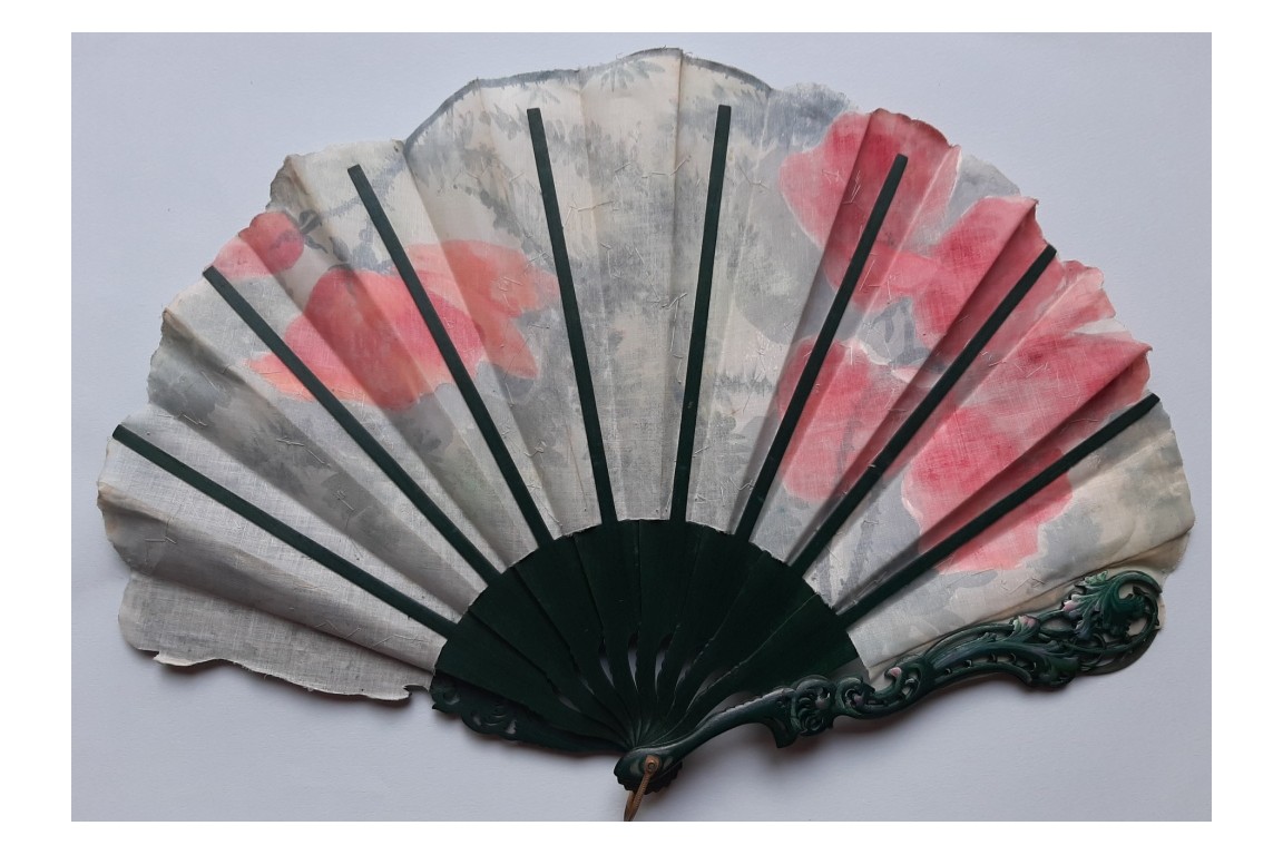 Spanish poppies, Art Nouveau fan