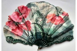 Spanish poppies, Art Nouveau fan