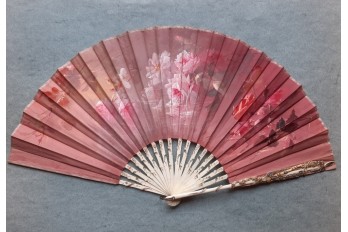 Roses by Billotey, fan circa 1890