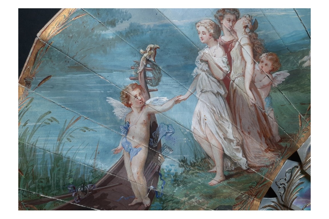Journey to the pleasures of love, fan circa 1865