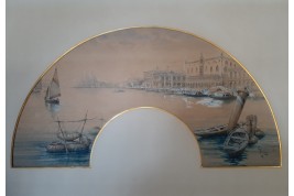 Venice, fan leaf b y Edouard Riou, circca 1866