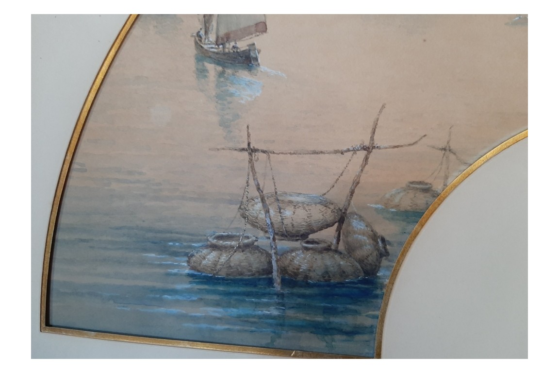Venise, feuille d'éventail d'Édouard Riou, vers 1866