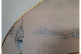 Venice, fan leaf b y Edouard Riou, circca 1866