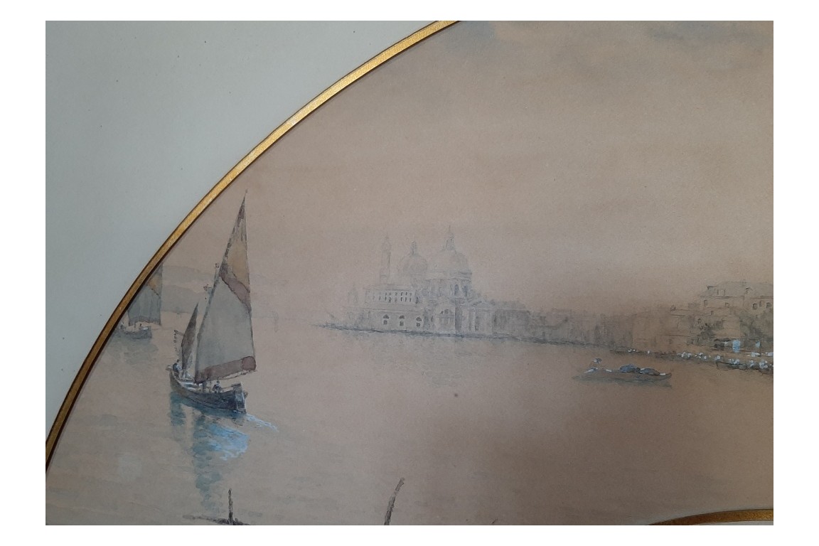 Venice, fan leaf b y Edouard Riou, circca 1866