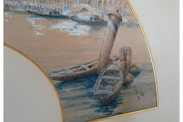 Venice, fan leaf b y Edouard Riou, circca 1866