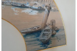 Venice, fan leaf b y Edouard Riou, circca 1866