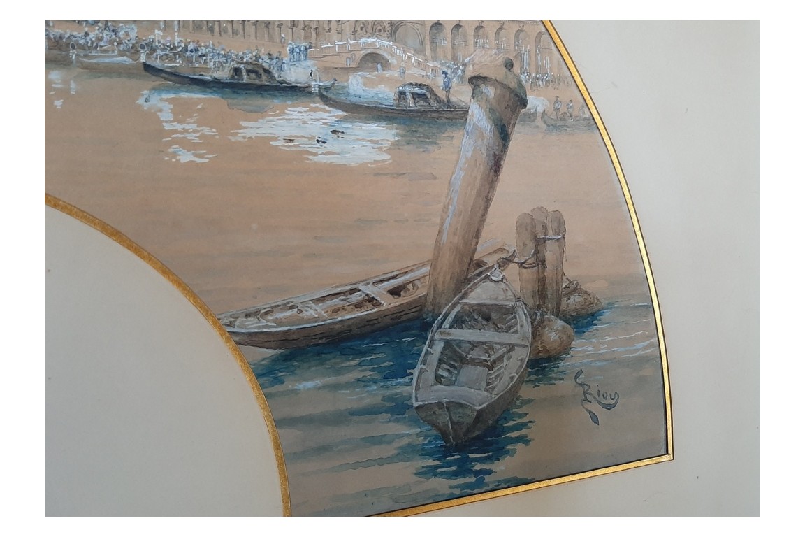 Venice, fan leaf b y Edouard Riou, circca 1866