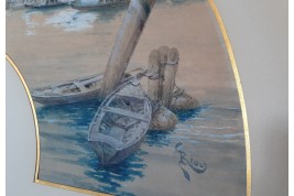 Venise, feuille d'éventail d'Édouard Riou, vers 1866