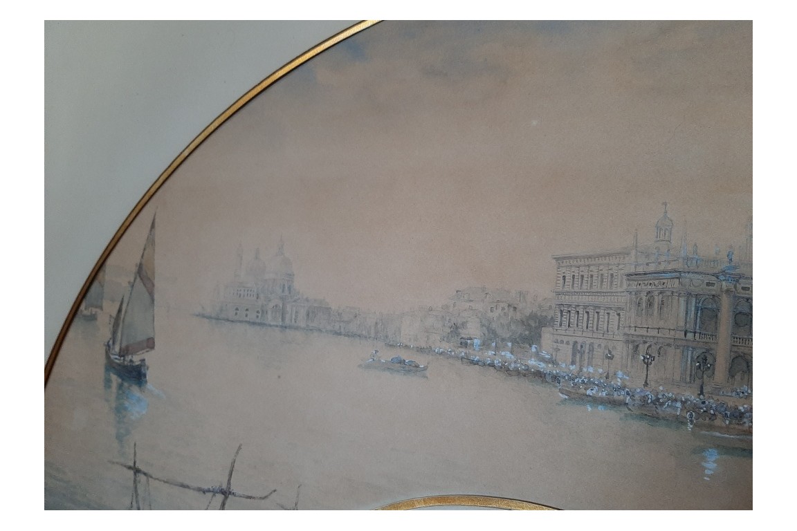 Venice, fan leaf b y Edouard Riou, circca 1866