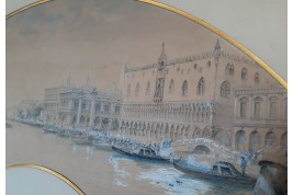 Venice, fan leaf b y Edouard Riou, circca 1866