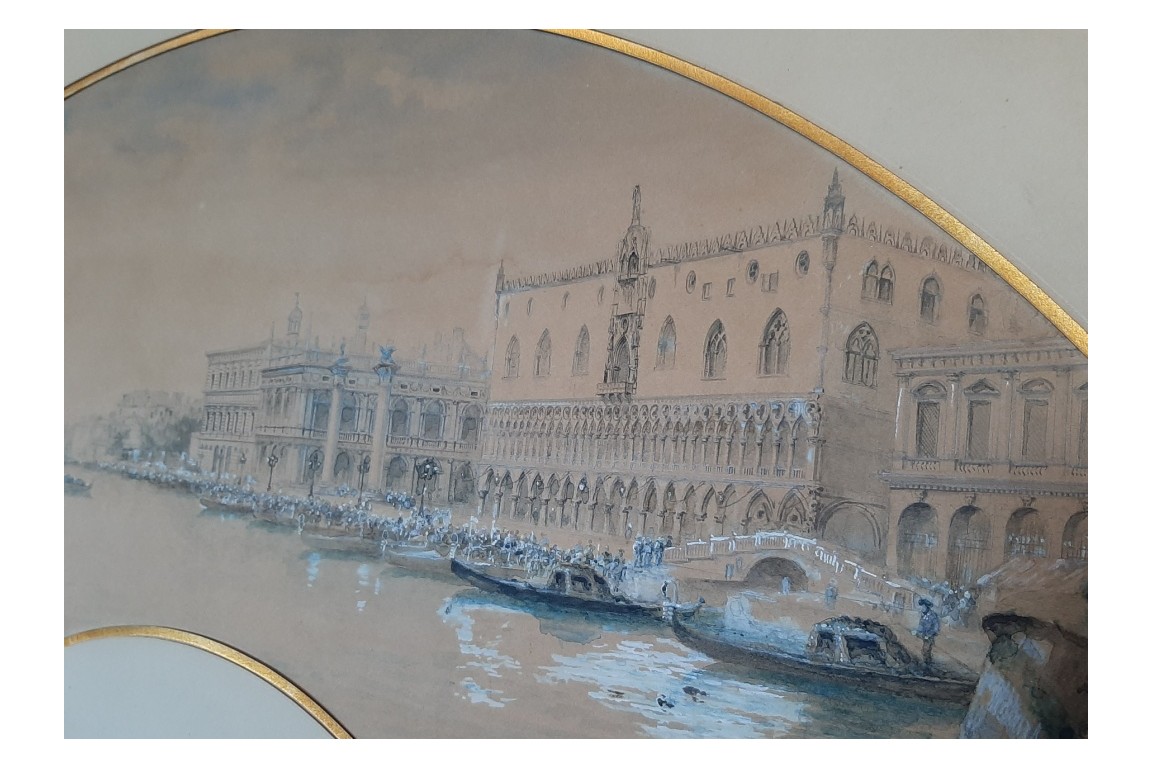 Venice, fan leaf b y Edouard Riou, circca 1866