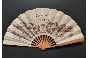 On the beach, two advertising fans, 20th century
