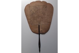 Voyage à Saint Cloud, hand fixed fan and map of Russia, 18th century