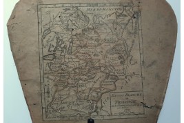 Voyage à Saint Cloud, hand fixed fan and map of Russia, 18th century