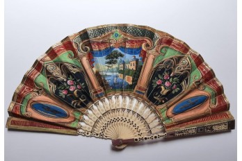 Italian landscape, fan circa 1825-35