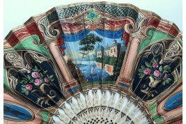 Italian landscape, fan circa 1825-35