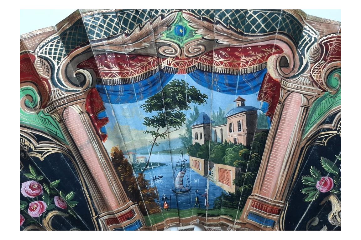 Paysage italien, éventail vers 1825-35