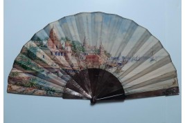 Angkor, fan by Berthaut and Duvelleroy, 1892