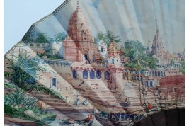 Angkor, fan by Berthaut and Duvelleroy, 1892