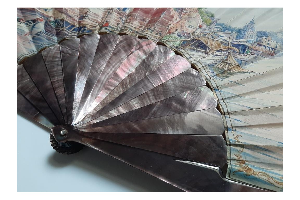 Angkor, fan by Berthaut and Duvelleroy, 1892