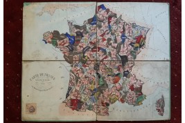 France of the caricatures, puzzle map around 1850-60