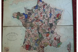 France of the caricatures, puzzle map around 1850-60