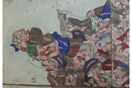 France of the caricatures, puzzle map around 1850-60