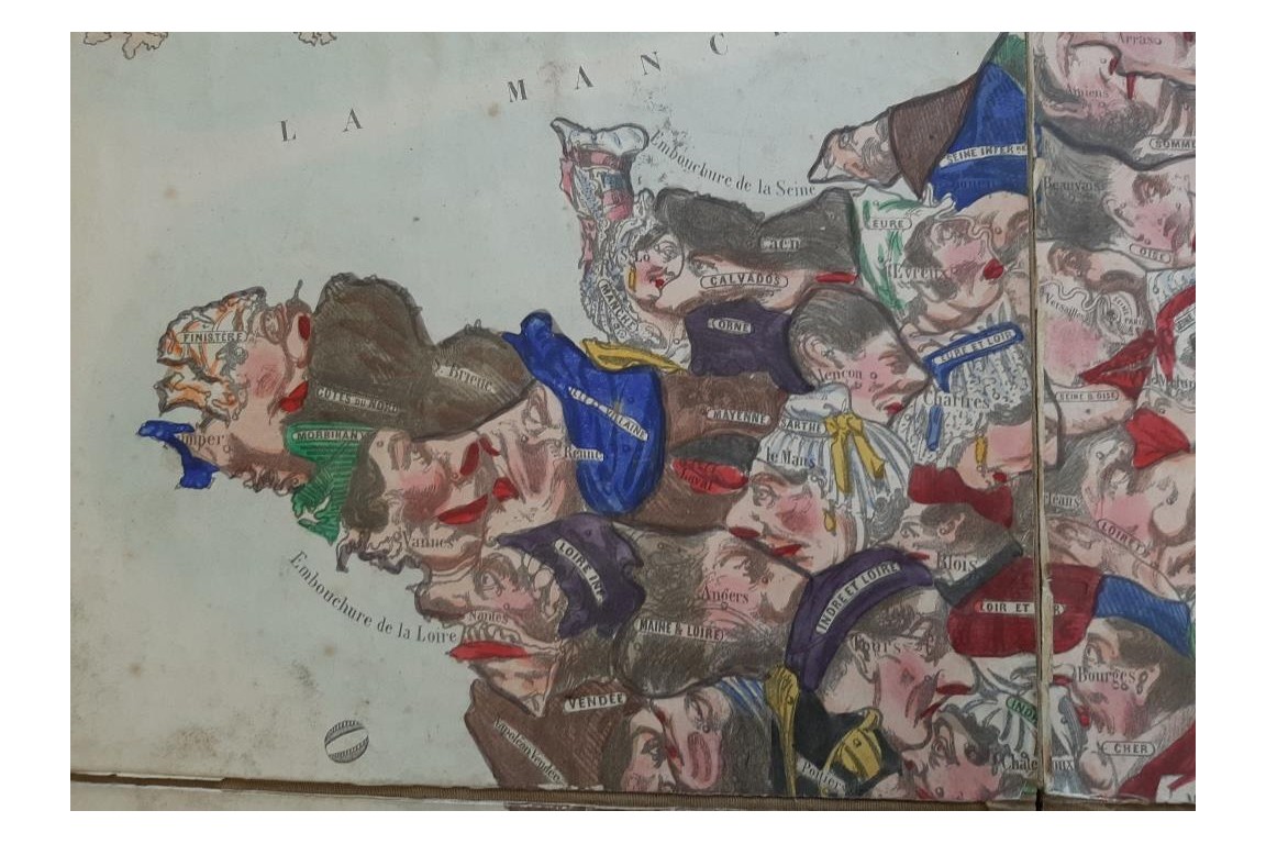 France des caricatures, carte puzzle vers 1850-60