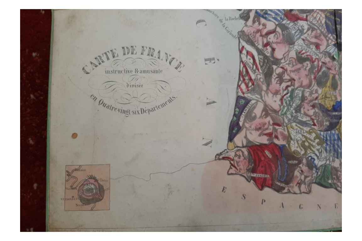 France of the caricatures, puzzle map around 1850-60