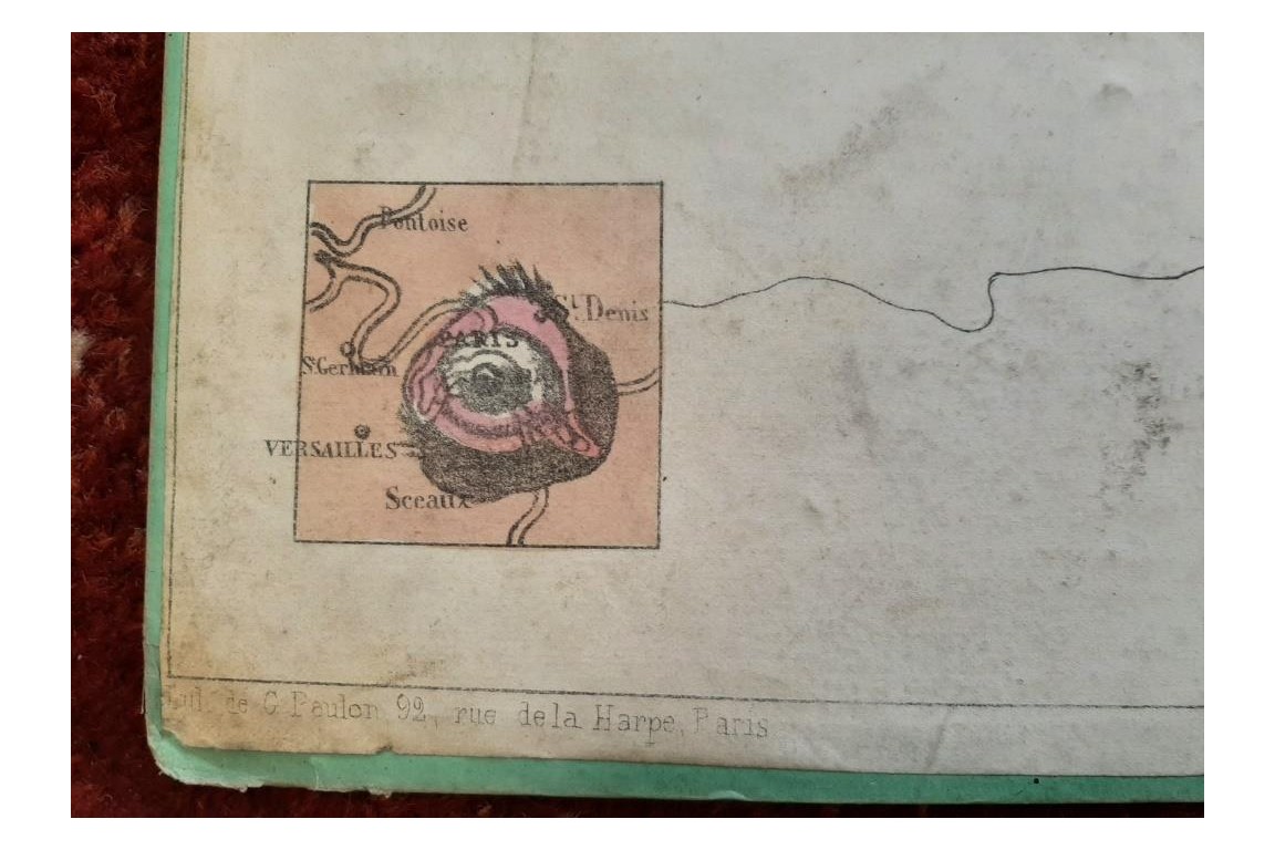 France of the caricatures, puzzle map around 1850-60