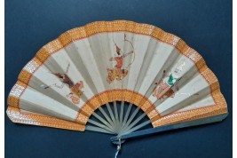Siam warriors, early 20th century fan
