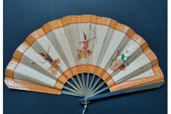 Siam warriors, early 20th century fan