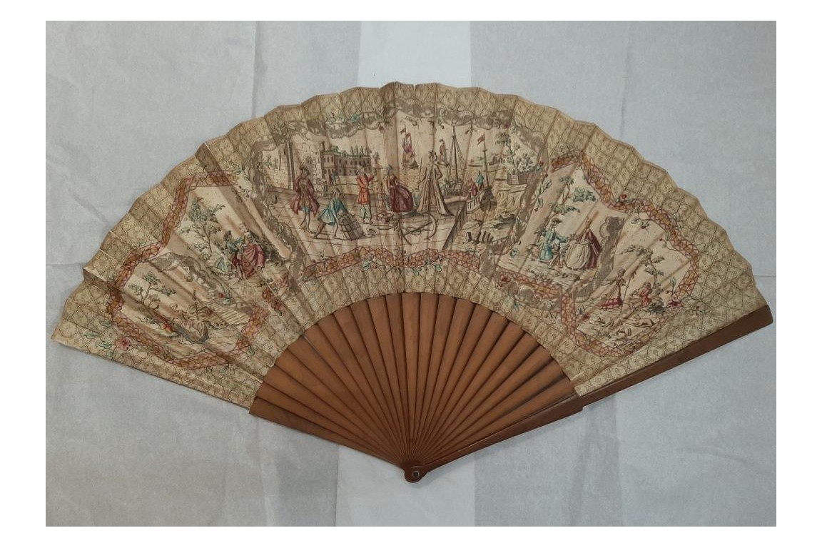 Trade in the port, giant fan, late 18th century