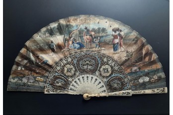 On the road, fan circa 1750-60