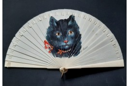 Le chat de Hovens, éventail vers 1905-10
