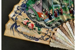 Phénix de la rivière de perles, éventail chinois, XIXème