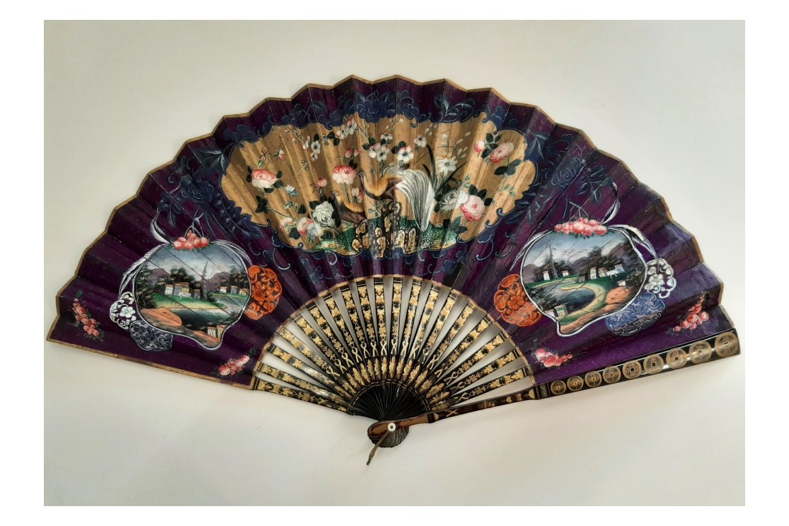Fenghuang with pearl river, fan Canton, China, 19th century