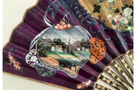 Fenghuang with pearl river, fan Canton, China, 19th century