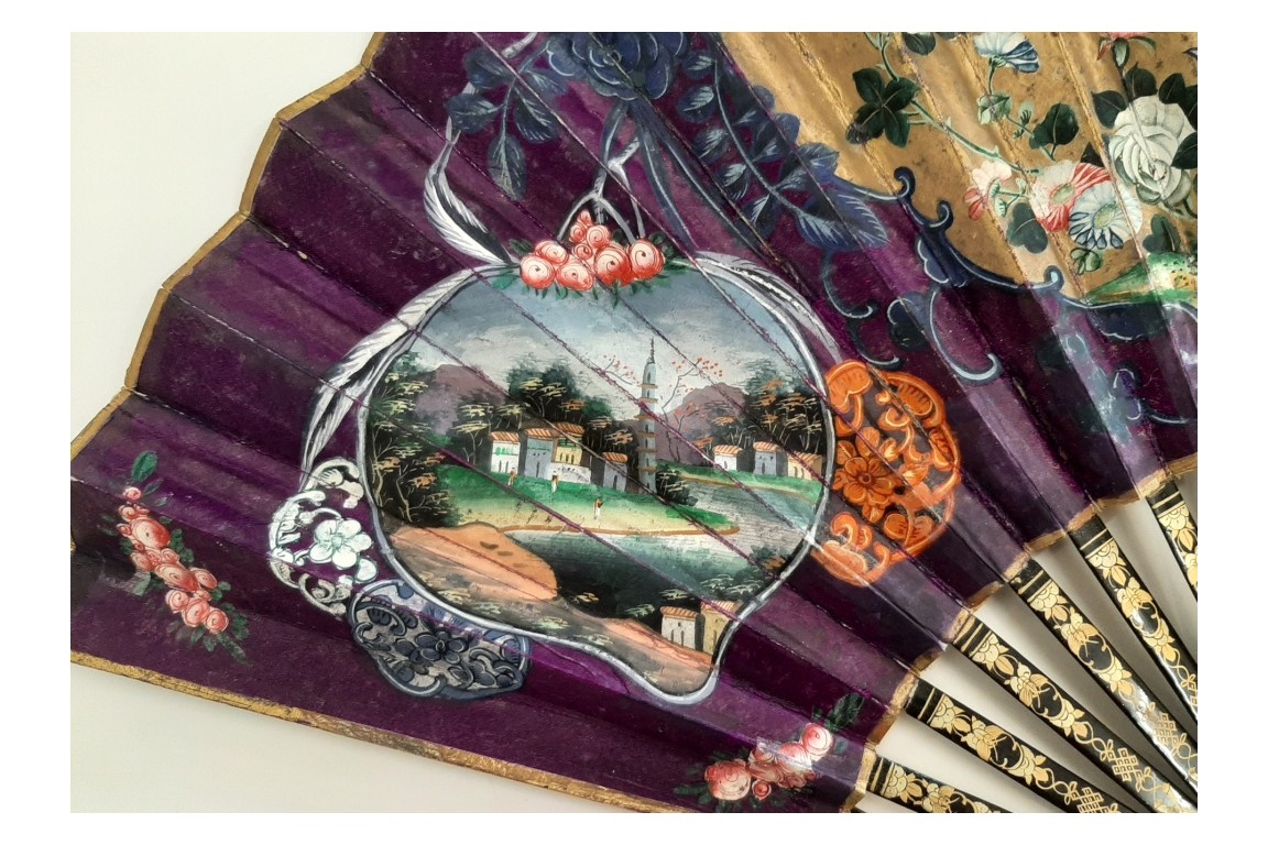 Fenghuang with pearl river, fan Canton, China, 19th century