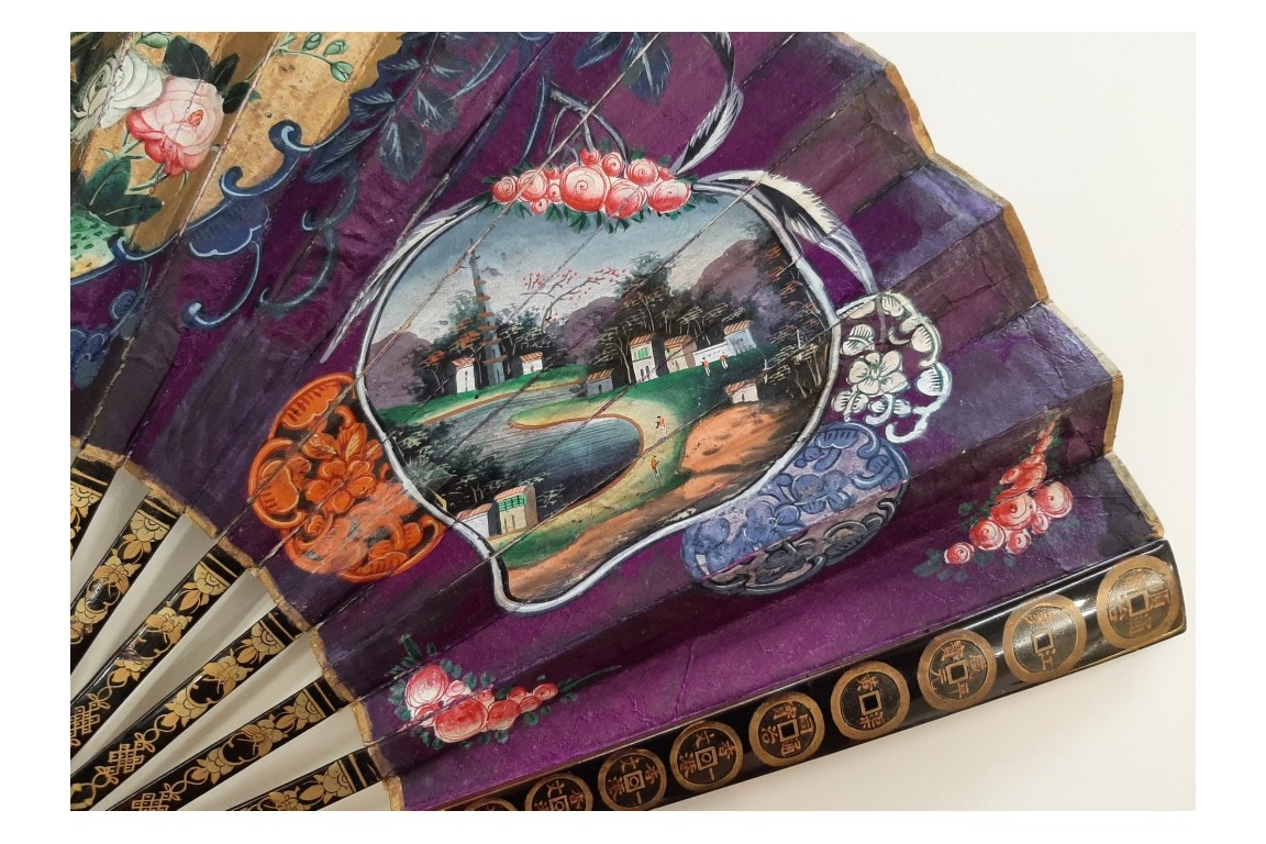Fenghuang with pearl river, fan Canton, China, 19th century
