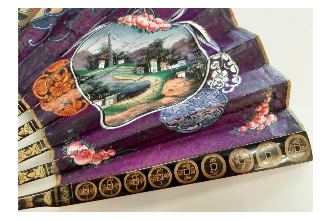Fenghuang with pearl river, fan Canton, China, 19th century