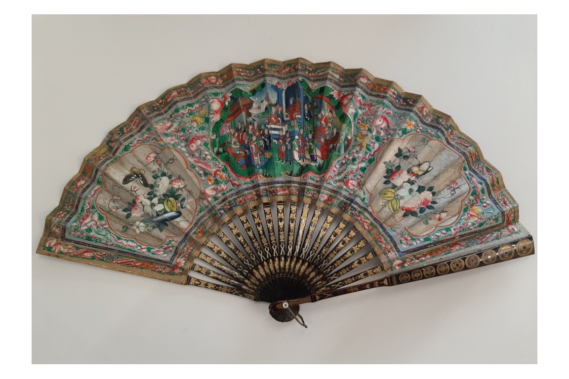Fenghuang with pearl river, fan Canton, China, 19th century