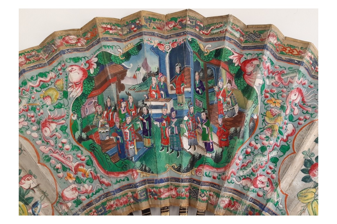 Fenghuang with pearl river, fan Canton, China, 19th century