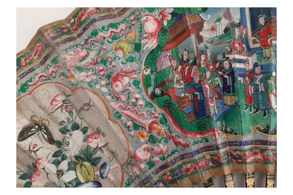 Fenghuang with pearl river, fan Canton, China, 19th century