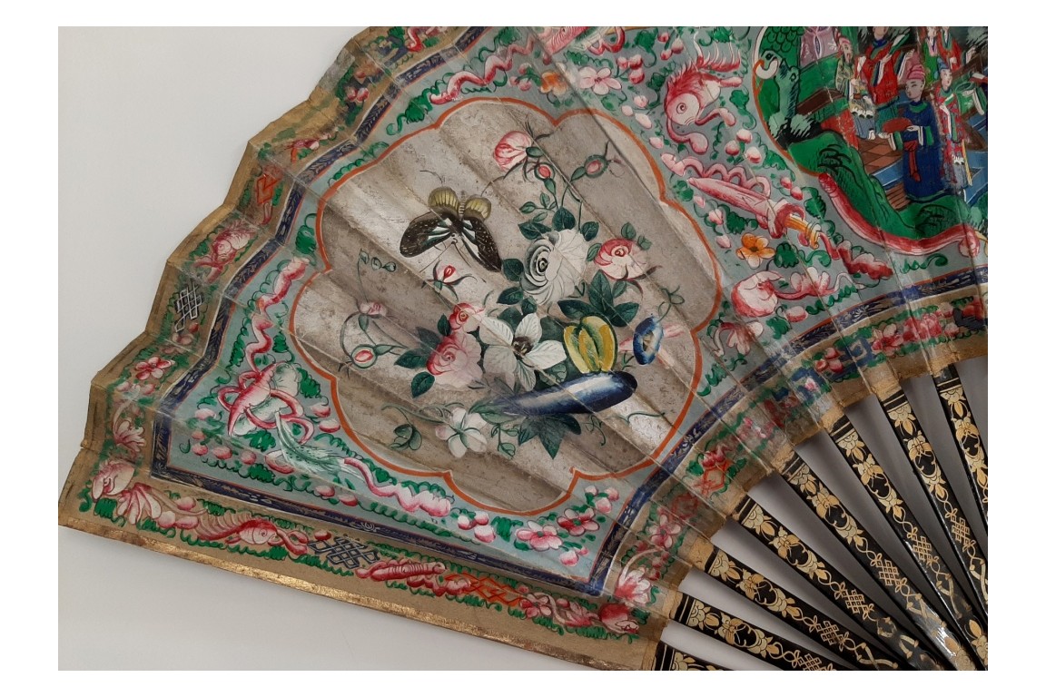 Fenghuang with pearl river, fan Canton, China, 19th century