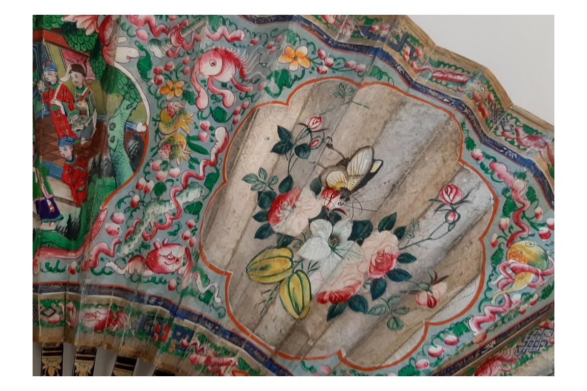 Fenghuang with pearl river, fan Canton, China, 19th century