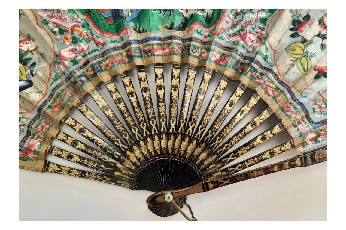 Fenghuang with pearl river, fan Canton, China, 19th century