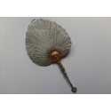 Precious peacock aluminum fixed fan, 1870-1890