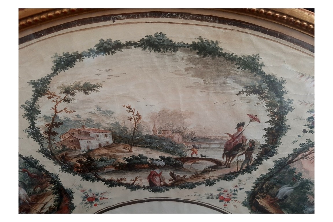 Birds by Cignaroli, fan leaf dated 1790